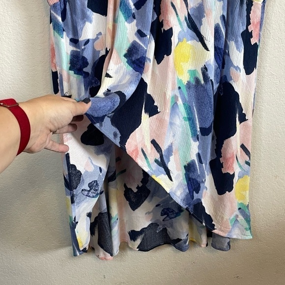 Torrid Babydoll Gauze Surplice Tunic Top Colorful Boho Stretchy Shirt Size 3XL - Picture 3 of 10